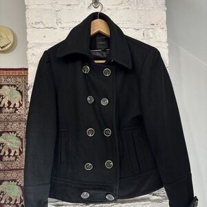 Express Black Double-Breasted Pea Coat